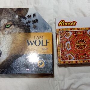 I AM WOLF 550-Piece Puzzle - Gray and Yellow